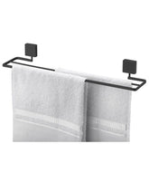 Toalheiro Duplo com Fixação Parafuso 45cm x 9,5 cm x 6 cm Preto Fosco - Ela Decora